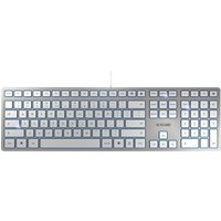 Cherry KC 6000 Slim Keyboard US Layout mit Euro Symbol USB silber