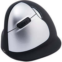 R-Go Maus HE ergonomische Maus links Bluetooth groß schwarz/silber (RGOHELELAWL)