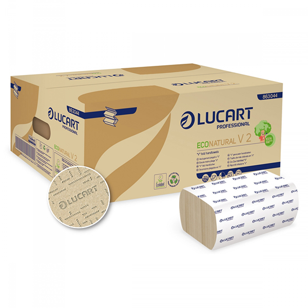 Lucart ECO Natural V 2.25 – Falthandtuchpapier – 25 x 21 cm