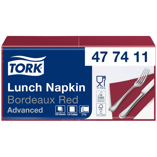 Tork Tork Advanced Soft-Servietten 33 x 33 cm bordeauxrot