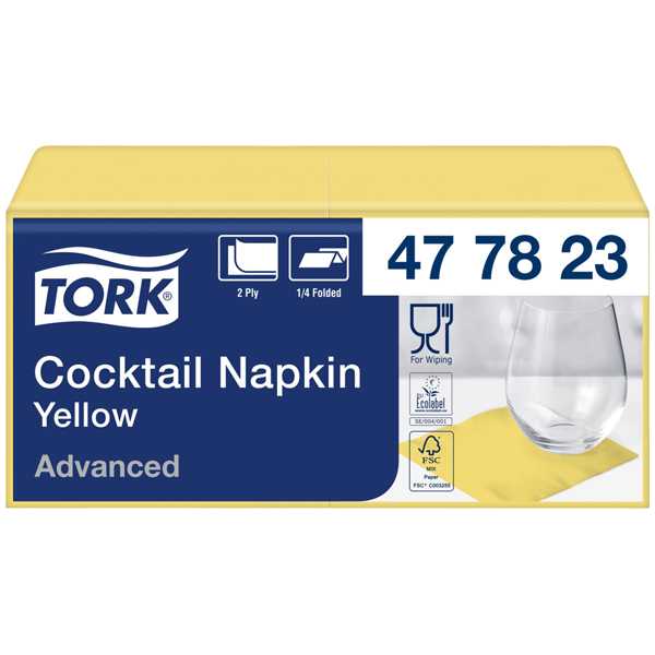 Tork Tork Advanced Tissue-Servietten 24 x 24 cm gelb