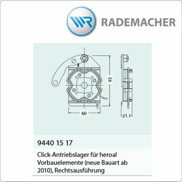 RADEMACHER Click Antriebslager, heroal, rechts