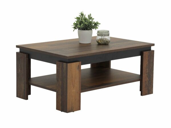 Die Möbelfundgrube Couchtisch Old Wood - schwarz 90 x 60 cm - TIM