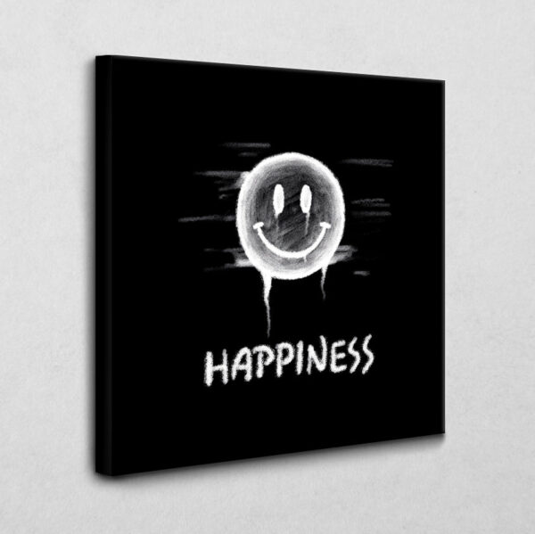 BE100 Happiness Icon schwarz 30 x 30 cm