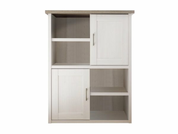 Die Möbelfundgrube Highboard mit 2 Türen Pinie weiß - Trüffel 106 cm - LUCA