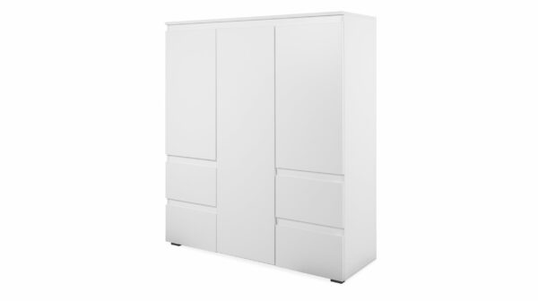 Die Möbelfundgrube Highboard mit 4 Schubladen - weiß matt 116 cm - IMAGE