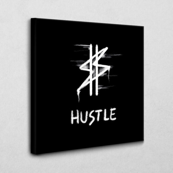 BE100 Hustle Icon schwarz 100 x 100 cm