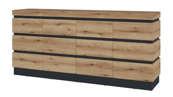 Die Möbelfundgrube Sideboard Coast Evoke Eiche - grau 201 cm - CORTE