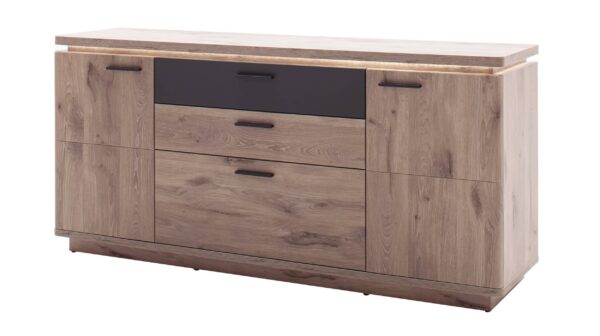 Die Möbelfundgrube Sideboard Viking Oak - anthrazit 170 cm - MODENA