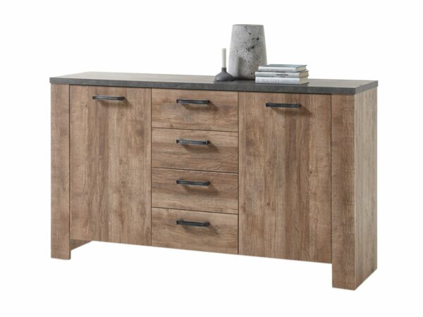 Die Möbelfundgrube Sideboard mit 4 Schubladen Samdal - anthrazit 148 cm - EDMONTON