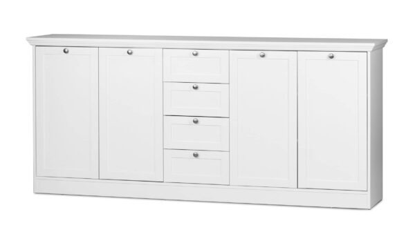 Die Möbelfundgrube Sideboard mit 4 Schubladen weiß 200 cm - LANDWOOD