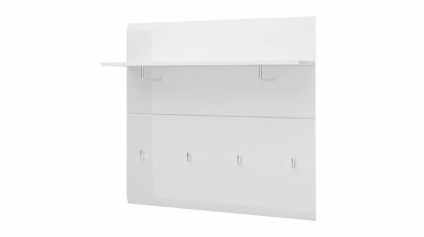 Die Möbelfundgrube Wandgarderobe Paneel weiß hochglanz 96 cm - MERANO