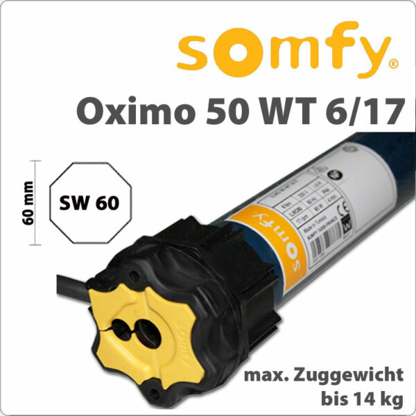 SOMFY Somfy Oximo 50 WT 6/17 Rollladenmotor SW60