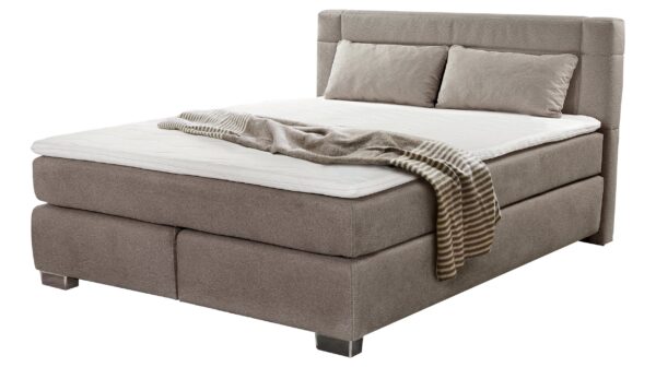 Die Möbelfundgrube Boxspringbett 160 x 200 cm braun H3/H4 - ROMANA - MIX