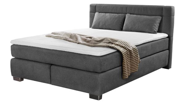 Die Möbelfundgrube Boxspringbett 160 x 200 cm grau H3/H4 - ROMANA - MIX