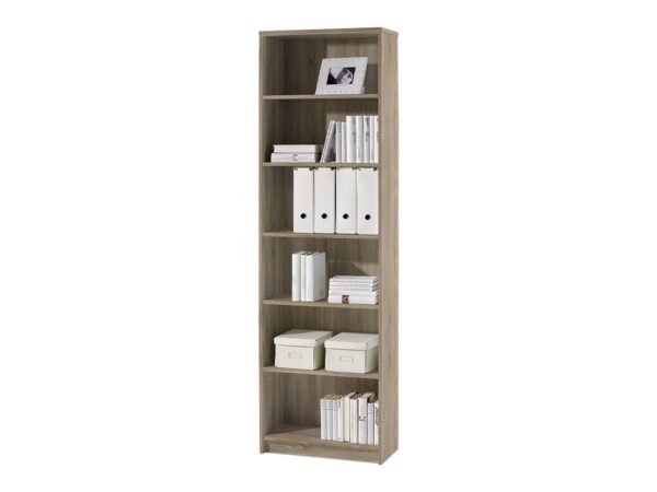 Die Möbelfundgrube Bücherregal Standregal Sonoma Eiche 60 x 202 cm - 5 Einlegeböden - LILLY