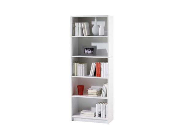 Die Möbelfundgrube Bücherregal Standregal weiß 60 x 172 cm - 4 Einlegeböden - LILLY