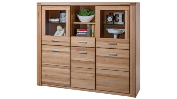 Massivart Highboard Kernbuche teilmassiv geölt 159 cm - FREYJA