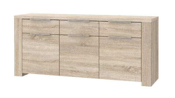 Die Möbelfundgrube Sideboard Sonoma Eiche - 3-türig - 188 cm - CALPE