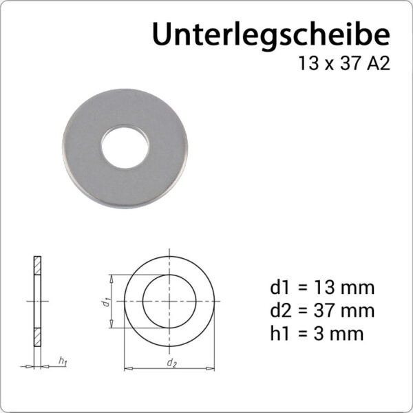 WÜRTH Unterlegscheibe U 13 x 37 - A2