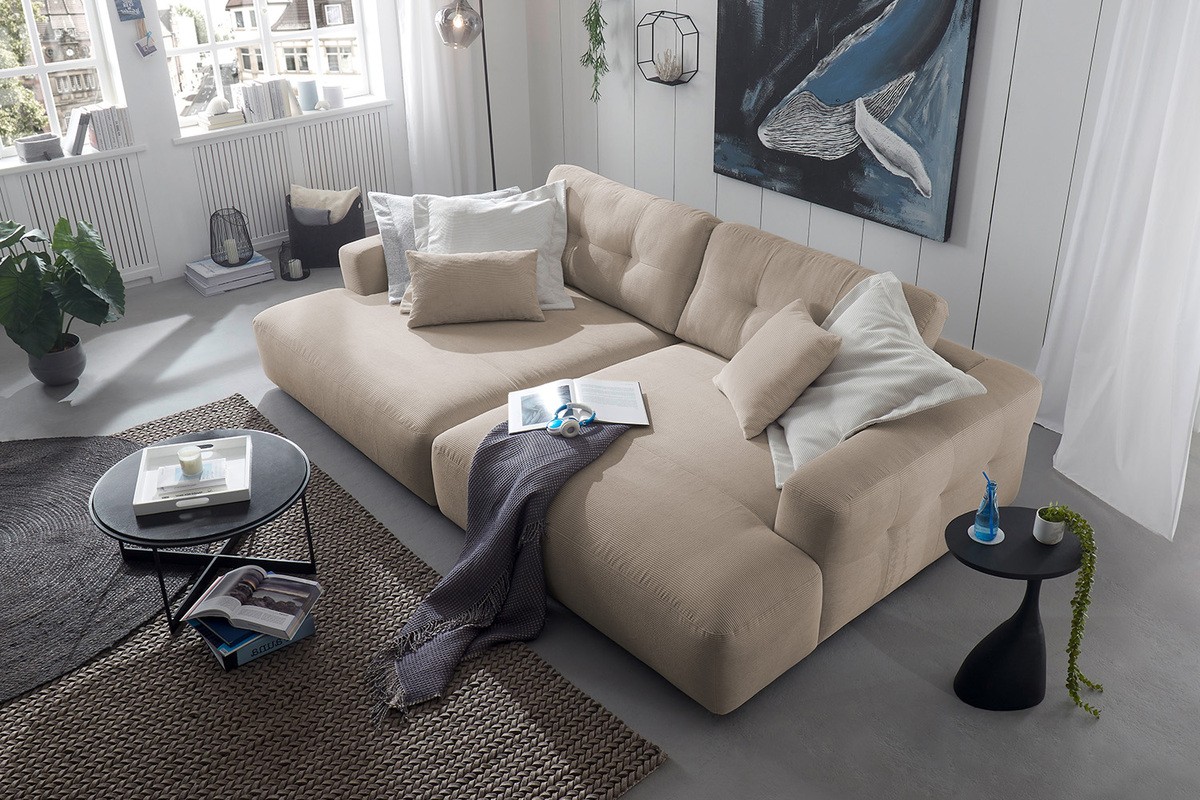 KAWOLA Big Sofa MIKA Feincord beige