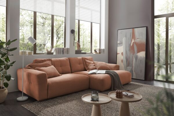 KAWOLA Sofa MIKA Ecksofa Cord rost