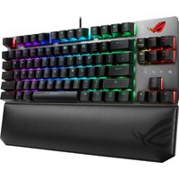 ASUS ROG Strix Scope TKL Deluxe - Tastatur - Hintergrundbeleuchtung - USB - Deutsch - Tastenschalter: CHERRY MX Brown - Grau