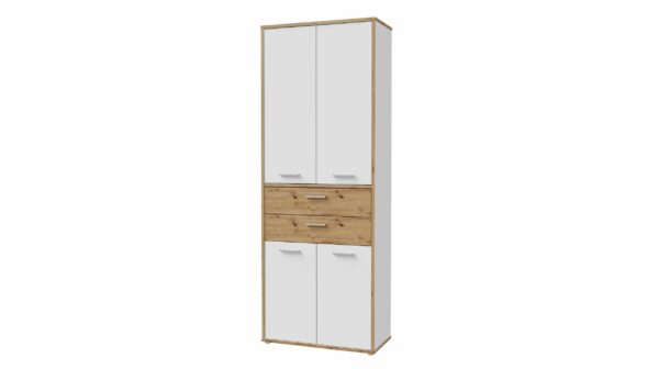 Die Möbelfundgrube Mehrzweckschrank weiß - Artisan Eiche 85 x 226 cm - KEFLAVIK