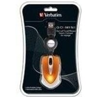Verbatim Go Mini Optical Travel Mouse – Maus – rechts- und linkshändig – optisch – kabelgebunden – USB – Volcanic Orange