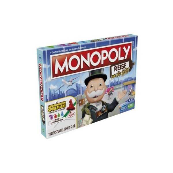 Hasbro Spiel, Familienspiel HASD1021 - Monopoly Reise um die Welt, Brettspiel, für..., Familienspiel