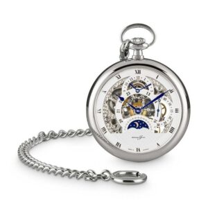 Hermann Jäckle Taschenuhr Tuttlingen II Skelett mit Handaufzug, (inklusive Kette und Reiseetui), Made in Germany