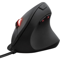 Trust GXT 144 Rexx – Vertikale Maus – ergonomisch – Für Rechtshänder – optisch – 6 Tasten – kabelgebunden – USB 2.0