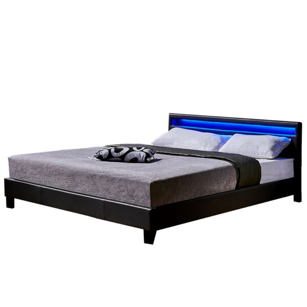 LED Bett ASTRO - 180 x 200 cm Dunkelgrau