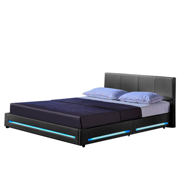 LED Bett ASTEROID Dunkelgrau - 180 x 200 cm