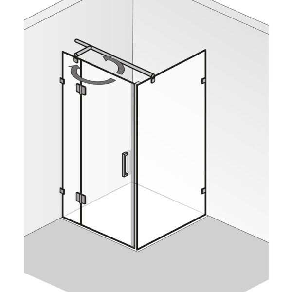 HSK Aperto Pur AOP.123 Drehtür pendelbar an Nebenteil mit Seitenwand