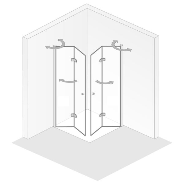 HSK Exklusiv 2.0 Eckeinstieg mit Drehfalttür