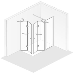 HSK Exklusiv 2.0 Eckeinstieg Drehfalttür und Festelement