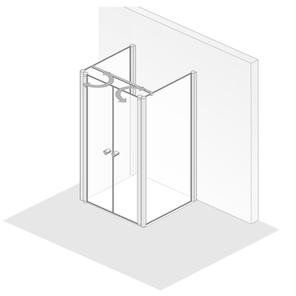 HSK Exklusiv 2.0 U-Form Duschkabine mit Pendeltüren