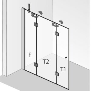 HSK Walk In Aperto Drehfalttür pendelbar 3-teilig