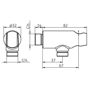 HSK Wandanschlussbogen mit Handbrausehalter Rund