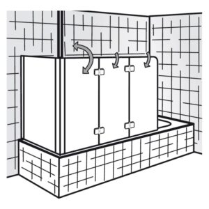 HSK Badewannenaufsatz Premium Softcube 3-teilig mit Seitenwand