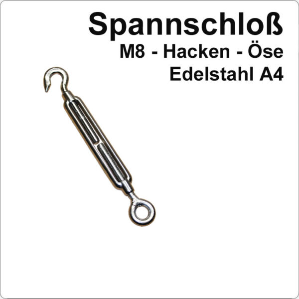 WASI Edelstahlspannschloss Haken/Öse M8