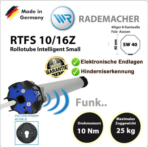 RADEMACHER Rademacher Rollotube DuoFern Funk RTFS 10/16Z- 230V / 50HZ