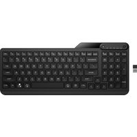 HP 475 Dual-Mode Wireless-Tastatur - Volle Größe (100%) - RF Wireless + Bluetooth - Membran Key Switch - QWERTY - Schwarz (7N7B9AA#ABB) (geöffnet)