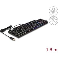 Delock Mechanische USB Gaming Tastatur kabelgebunden 1.6 m schwarz mit RGB (12115)