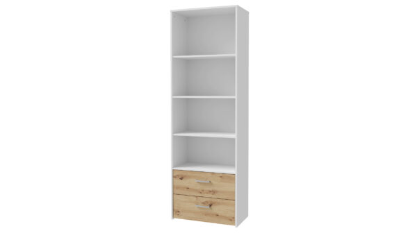 Die Möbelfundgrube Bücherregal Standregal weiß - Eiche 63 x 191 cm - CULGOA