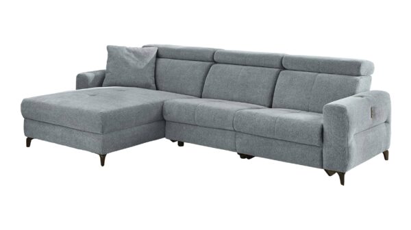 Die Möbelfundgrube Ecksofa grau 301 x 184 cm mit Relaxfunktion - MONACO