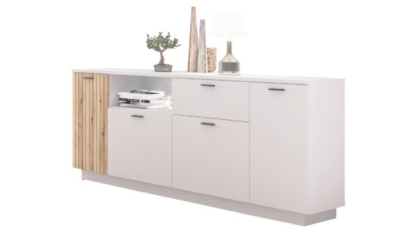 Die Möbelfundgrube Sideboard lichtgrau - Coast Evoke Eiche 180 cm - ALVERNO