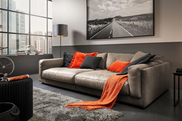 KAWOLA Big Sofa RAINA Leder taupe