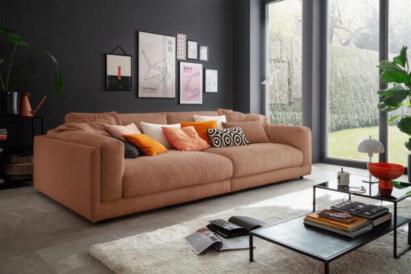 KAWOLA Big Sofa RAINA Cord rost